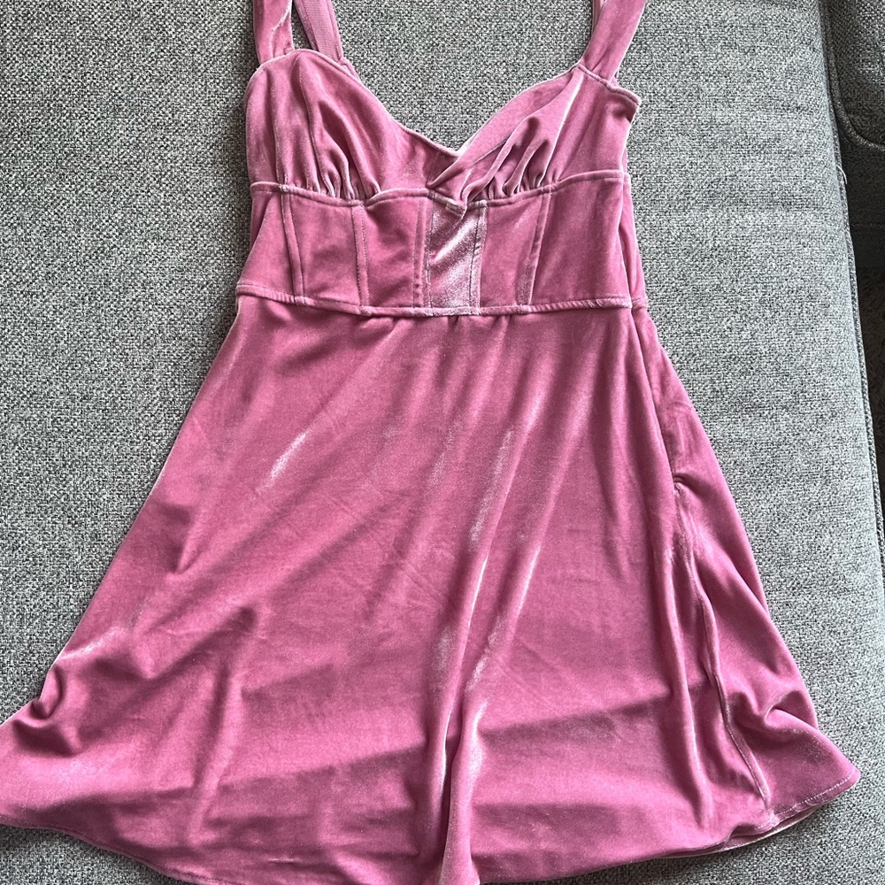Urban Outfitters Pink Velvet Dress